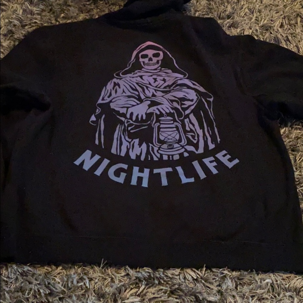 Women’s nightlife Sketchy Tank hoodie size L.